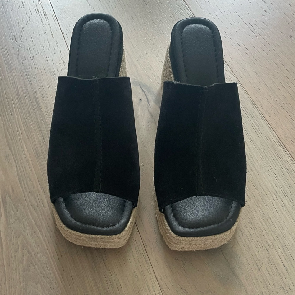 Toni Pons Miriam Wedge in Black Suede Sz 38 - Picture 5 of 9